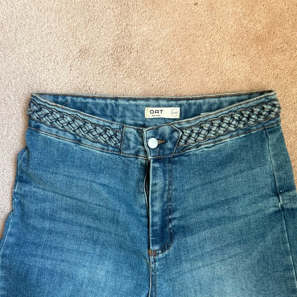 OAT New York Women’s 8/29 Braided Waist Wide Leg Denim Jeans - Picture 2 of 4